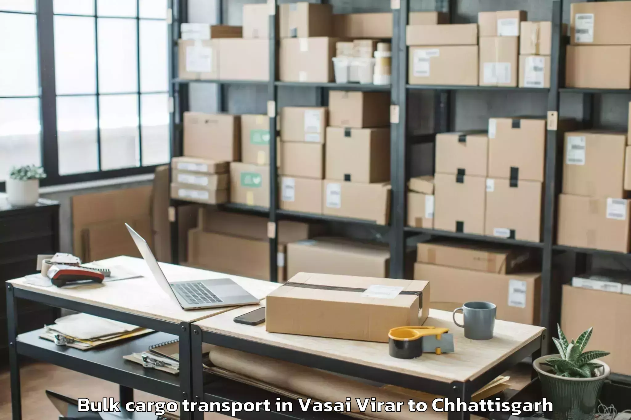 Efficient Vasai Virar to City Center Mall Raipur Bulk Cargo Transport